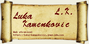 Luka Kamenković vizit kartica